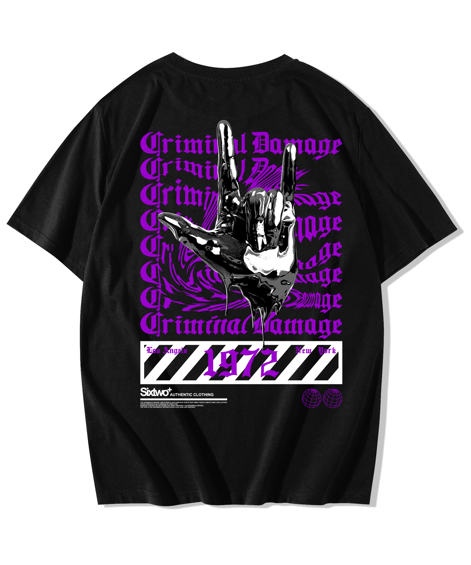 Alfaq 1972 Criminal Damage Oversized T-Shirt - Alfaq